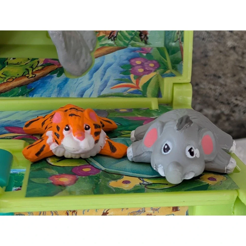 Vintage Pound Puppies 1995 Jungle Mini Compact 2 Figures Tiger Elephant READ